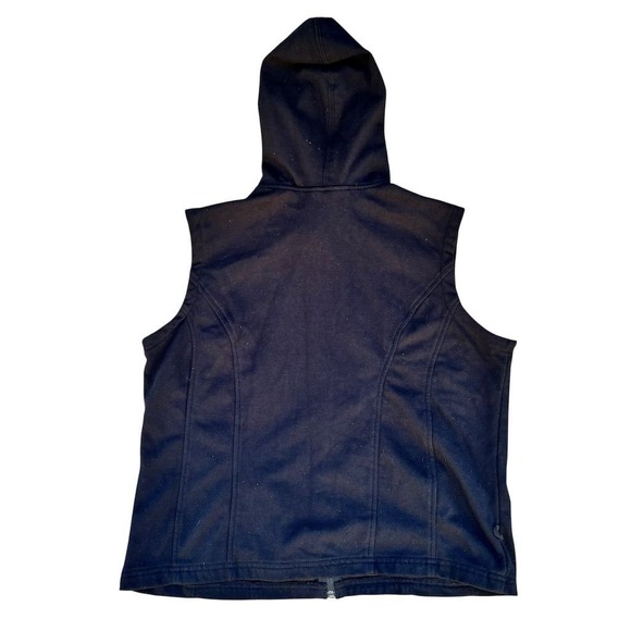 Harley Davidson Women's Sleeveless Hooded Vest Black Size L Casual - Picture 2 of 5